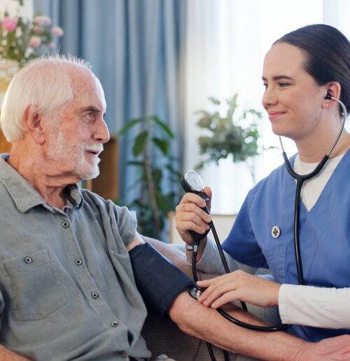 Home Health Nurse provide skilled nursing care to elder patient.