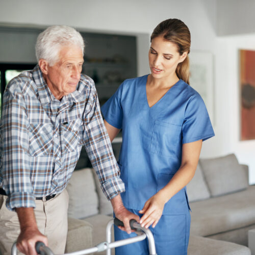 Physical Therapy assists patient after hospitalization.