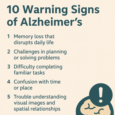 10 warning signs of Alzheimer's